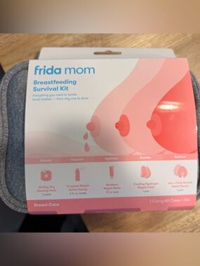 frida mom Breastfeeding Survival Kit - Pink Nursing Care Set